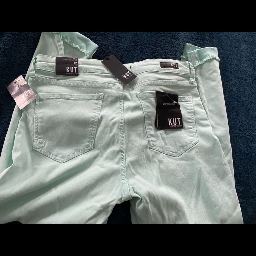 Kut from the Kloth teal cropped pants